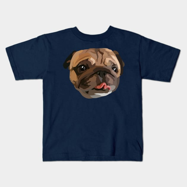 Pug face Kids T-Shirt by Battle Bird Productions